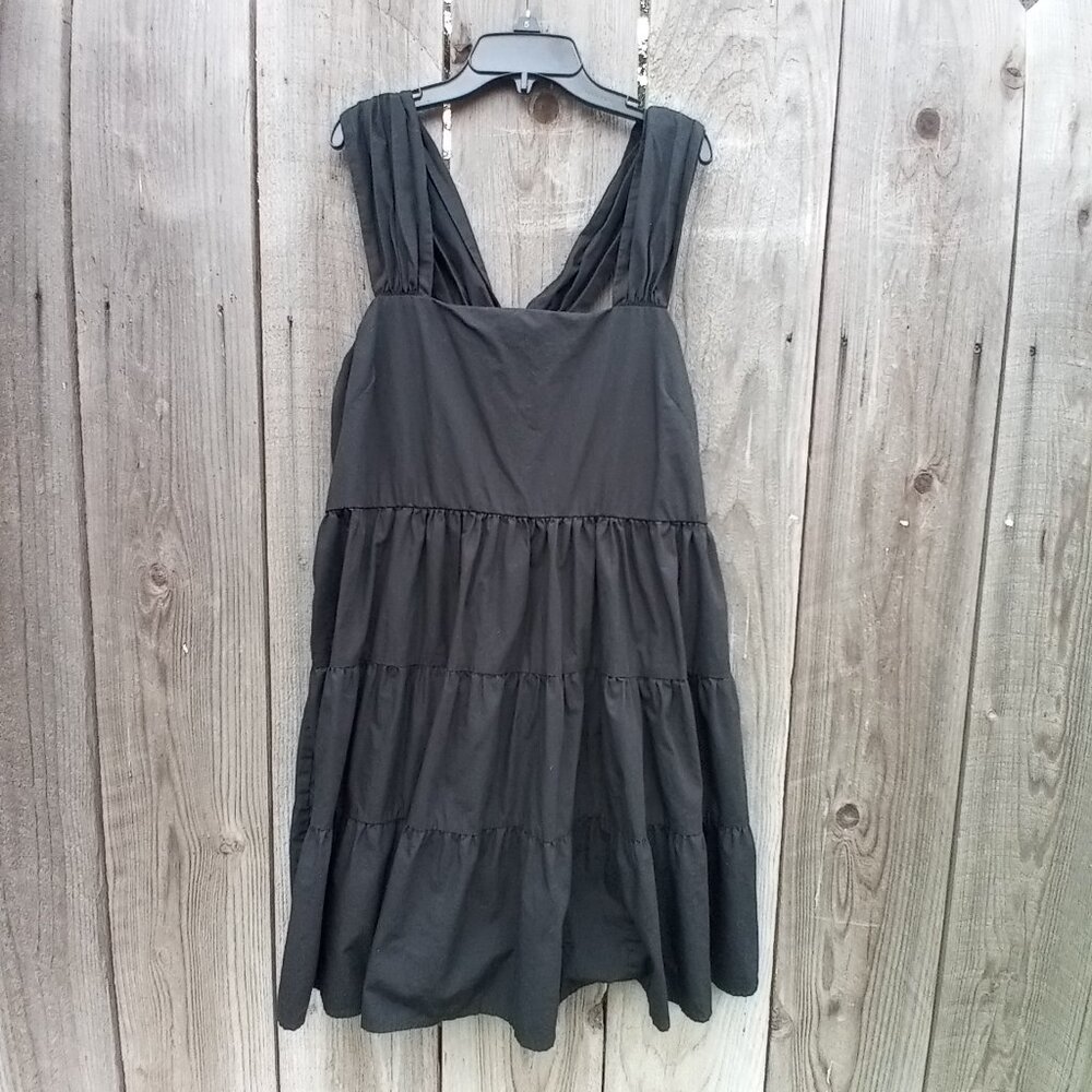 Banana Republic Dress Women Size M Black Sleeveless Tunic Cotton Midi Pullover